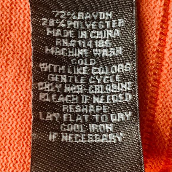 89th & Madison Cardigan Sweater Womens Large Orange 3/4 Sleeve Bows Lightly Used - Picture 7 of 9